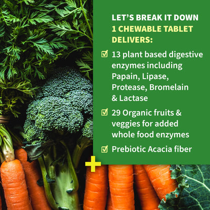 Garden of Life Digestive Enzymes with Papain, Bromelain and Lipase for Nutrient Absorption and Digestion Support, Tropical Fruit Flavor