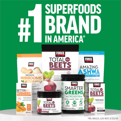 Force Factor Smarter Greens Daily Wellness Powder 2-Pack to Support Energy, Immunity & Digestion, Superfood Greens Powder with Vitamins, Minerals & Probiotics, Unflavored, 60 Servings Force FactorBuy Supplements Australia