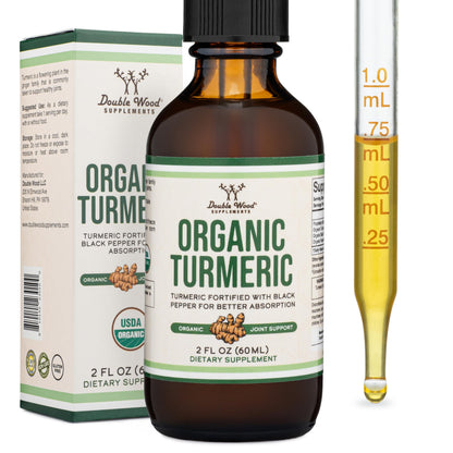 Turmeric Curcumin with Black Pepper Drops - Organic Turmeric Supplement Drops 1,180mg - 2FL OZ, 60 Servings (with Black Pepper Seed, Ginger, Rosemary, and Sage)