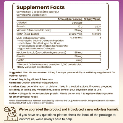 VEV Multi Collagen Peptides Powder, 16 oz (41 Servings) – Type I, II, III, V, X, Hydrolyzed Collagen, Hyaluronic Acid, Biotin, Vitamin C, Supports Skin, Unflavored, Dissolves Easily VEV buy supplements Au