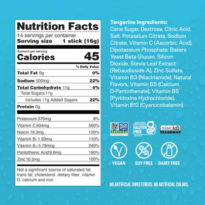 Liquid I.V.® Hydration Multiplier +Immune Support - Tangerine | Electrolyte Powder Drink Mix | 1 Pack (14 Servings)