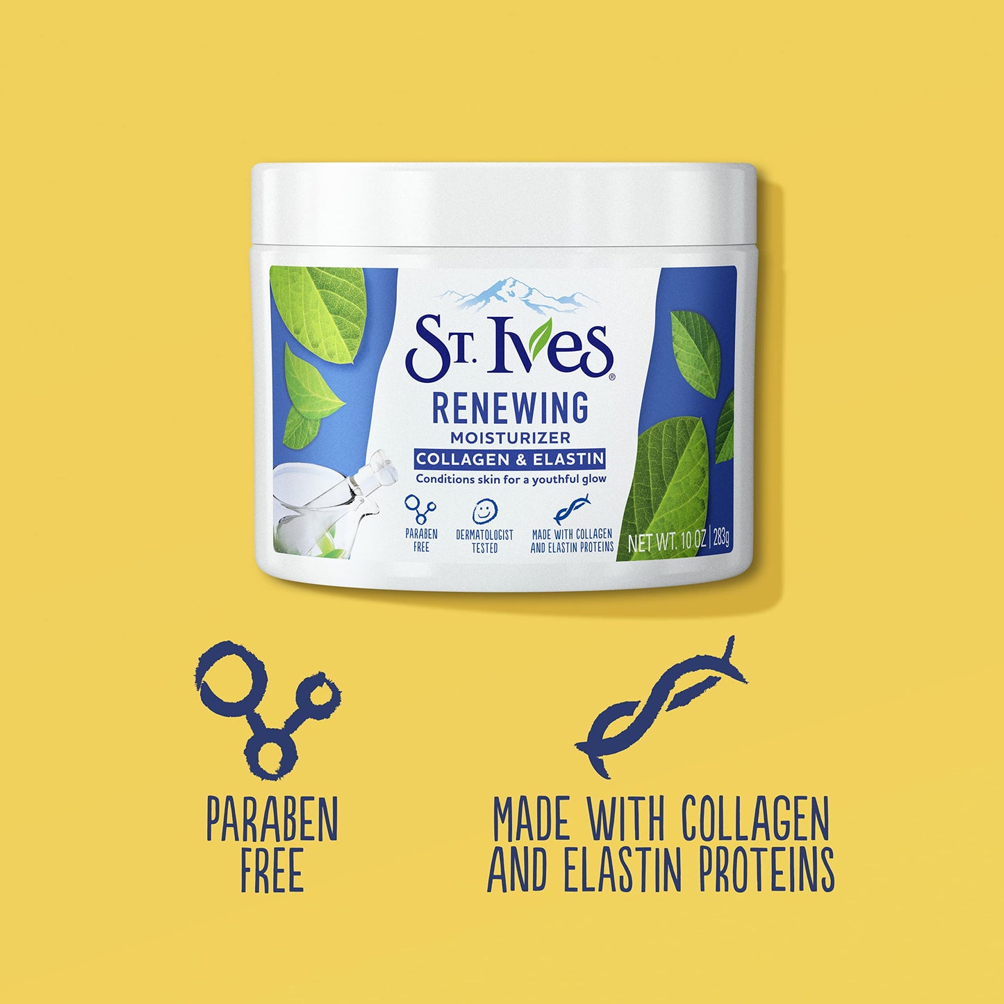 St. Ives Face Moisturizer Cream, Collagen and Elastin, Renewing Facial Moisturizer for Women, Paraben Free
