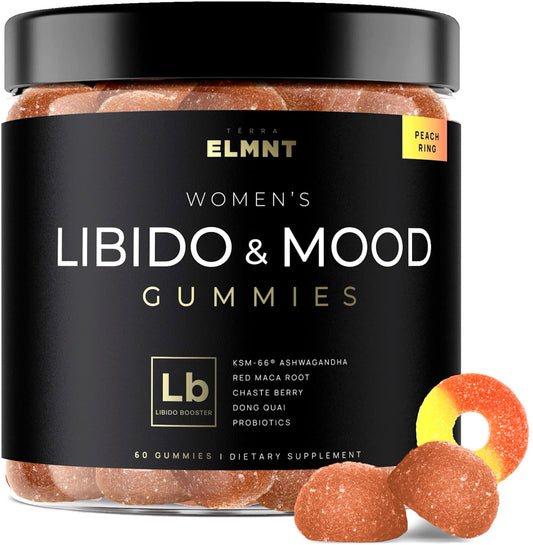 4,050mg Libido Booster for Women KSM-66 Ashwagandha Gummies w. 30x Strength Red Maca Root - Strongest Female Libido Mood Booster + Hormone Balance