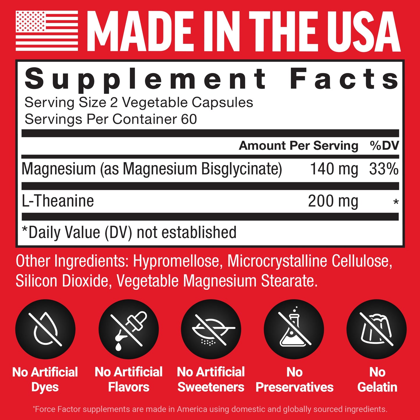 Force Factor Magnesium + L-Theanine, Magnesium Bisglycinate Supplement to Support Bones, Muscles, Nerves, Relaxation, and Mood, Vegan