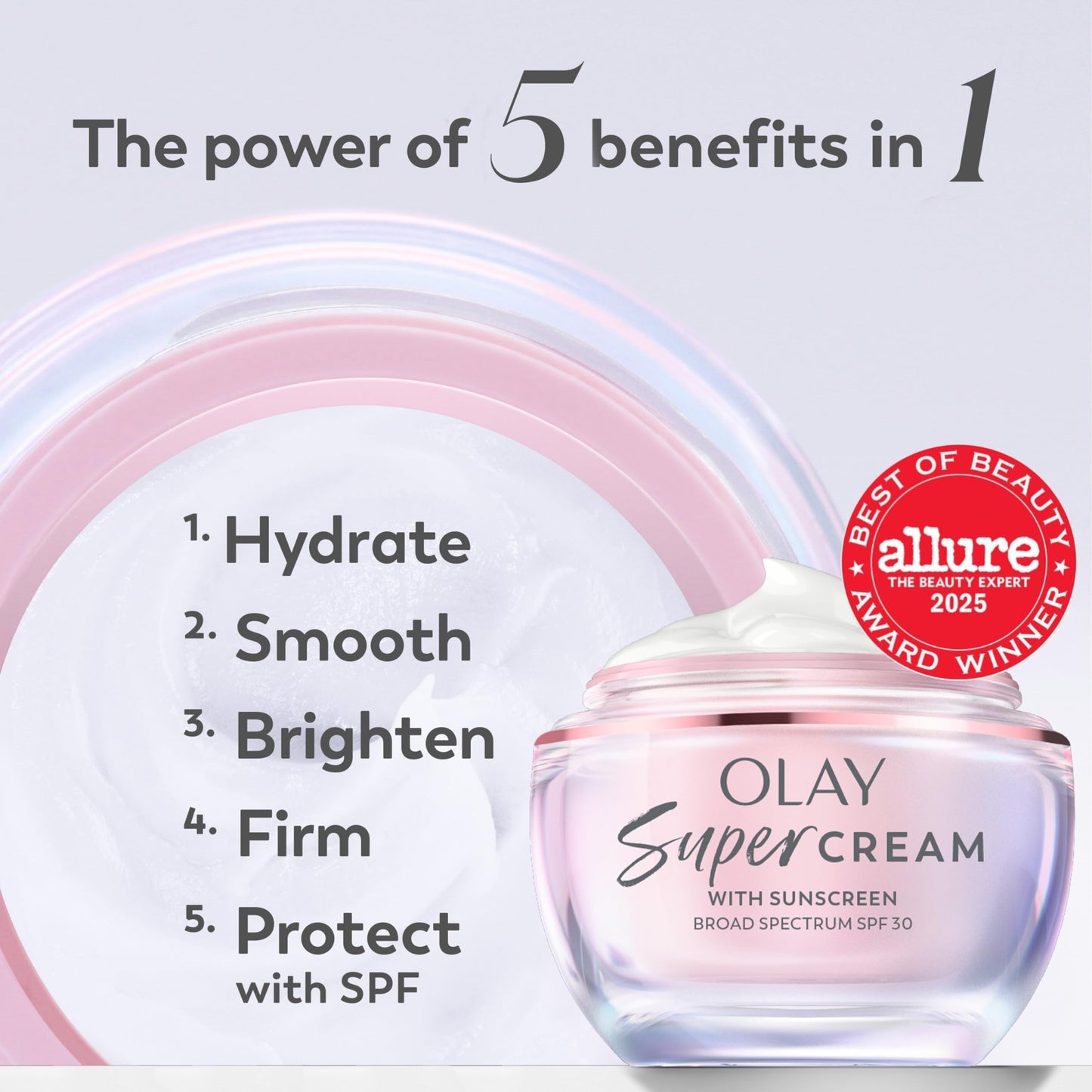 Olay Super Cream with Sunscreen SPF 30, Lightweight Face Moisturizer with Sun Protection