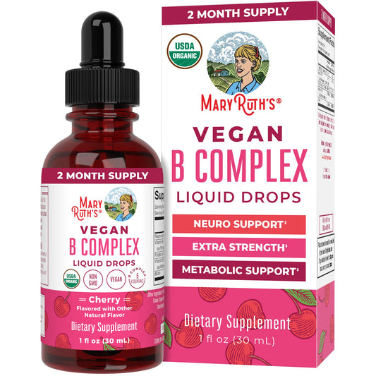 MaryRuth Organics Vitamin B Complex | B Vitamins Complex | Biotin | Vitamin B12 | Niacin | Folate | Metabolic Support Supplement | Vegan | USDA Organic