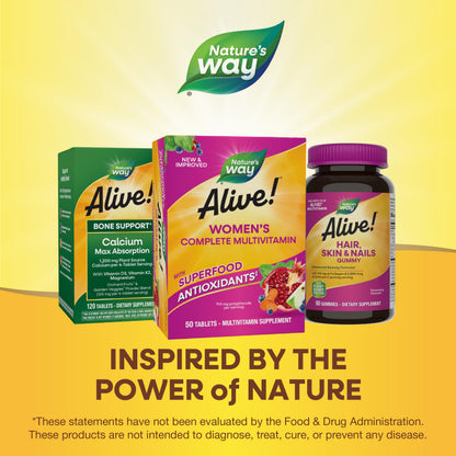 Nature's Way Alive! Daily Complete Multivitamin for Women, Supports Energy Metabolism, Hair, Skin & Nails*, B-Vitamins