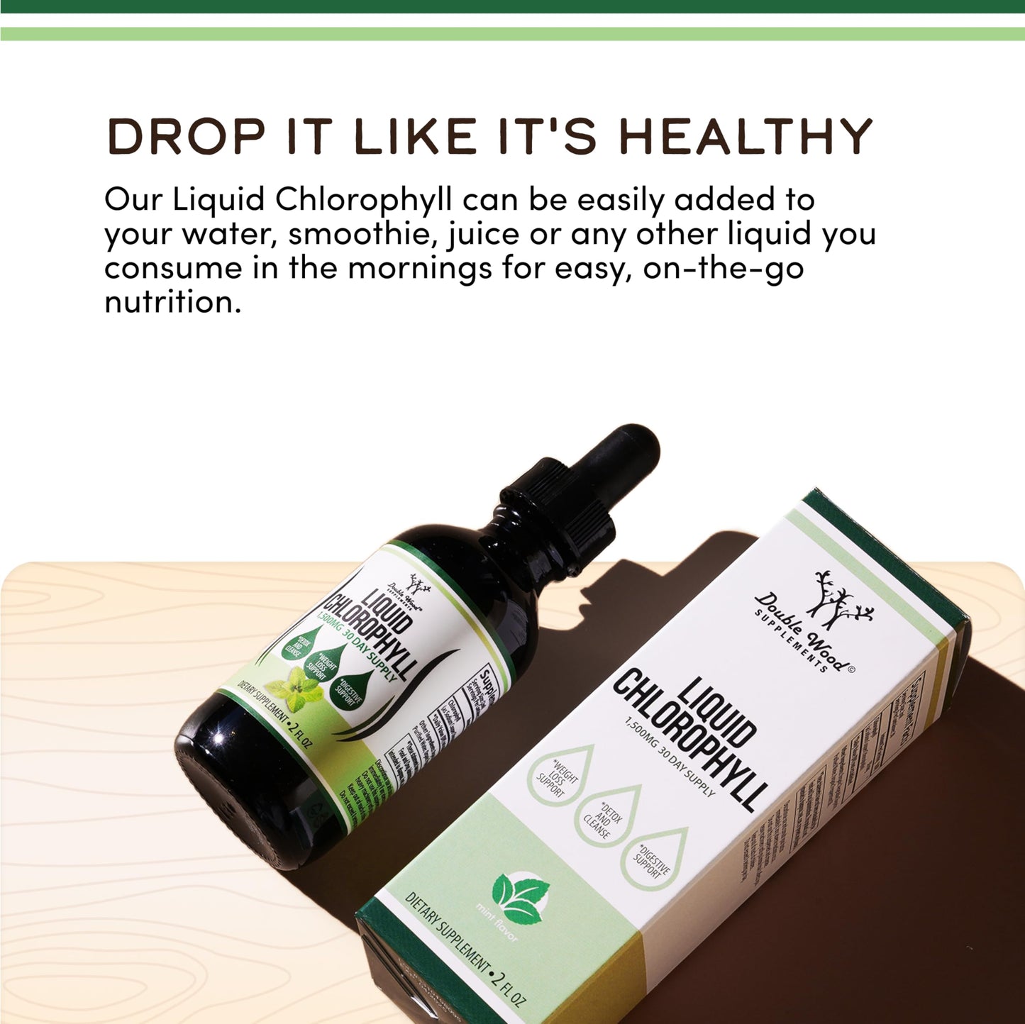 Chlorophyll Liquid Drops - for Digestion, Gut Health, Energy and Detox - Vegan Safe