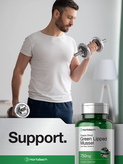 Horbäach Green Lipped Mussel |120 Capsules | from New Zealand | Premium Freeze Dried Mussel Powder