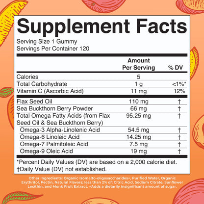 MaryRuth Organics Vegan Omega 3 6 7 9 Gummies | Up to 4 Month Supply | Omega 3 Supplement with Flaxseed Oil | Omega 3 Gummies