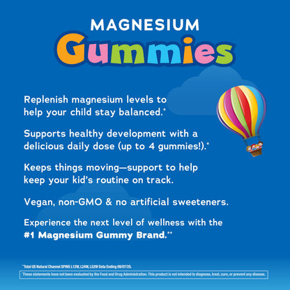 Natural Vitality Calm, Magnesium Citrate Kids Supplement, Stress Relief Gummies, Supports a Healthy Response to Stress