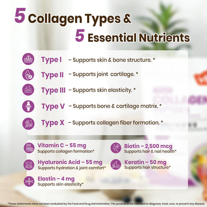 VEV Multi Collagen Peptides Powder, 16 oz (41 Servings) – Type I, II, III, V, X, Hydrolyzed Collagen, Hyaluronic Acid, Biotin, Vitamin C, Supports Skin, Unflavored, Dissolves Easily VEV buy supplements Au
