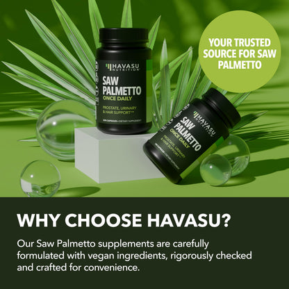 Saw Palmetto for Men Prostate Health Supplement to Promote Urinary Tract Function - 500mg Per Serving - 100 Count - DHT Blocker Hair Vitamin