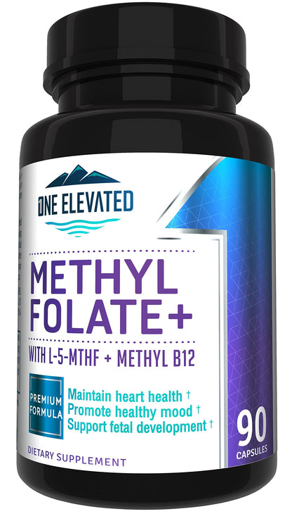 Double Strength & Most Bioactive Methyl Folate! Uniquely Formulated with Highest Pharmaceutical Grade Methylcobalamin (B12), Niacin, B1, B2 B6. Works Synergistically for Max Results-3 Month Supply One ElevatedBuy Supplements Australia