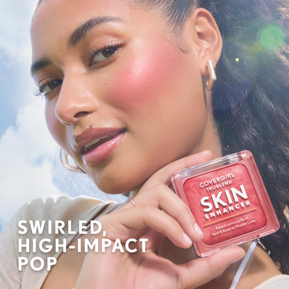 COVERGIRL TruBlend Skin Enhancer Baked Luminous Blush, with Hyaluronic Acid & White Rose Extract, Blends Seamlessly - 430 Berry Punch
