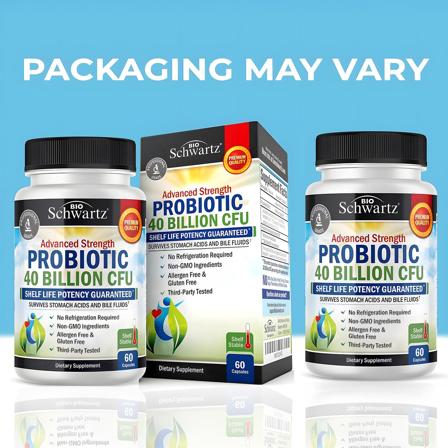 BioSchwartz Daily Probiotic Nutritional Supplement - 40 Billion CFU for Gut Health - Probiotics for Men and Women - Digestive Health with Astragalus