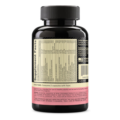 Optimum Nutrition Opti-Women, Vitamin C, Zinc and Vitamin D for Immune Support Womens Daily Multivitamin Supplement with Iron, Capsules, 120 Count