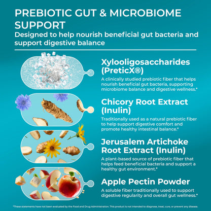 PUREHEALTH Research Improbiome - Prebiotic Fiber - Natural Support for Healthy Gut Prebiotics - Digestive Nutritional Supplements - with Jerusalem Artichoke, Apple Pectin & More - 90 Capsules PUREHEALTH RESEARCHBuy Supplements Australia