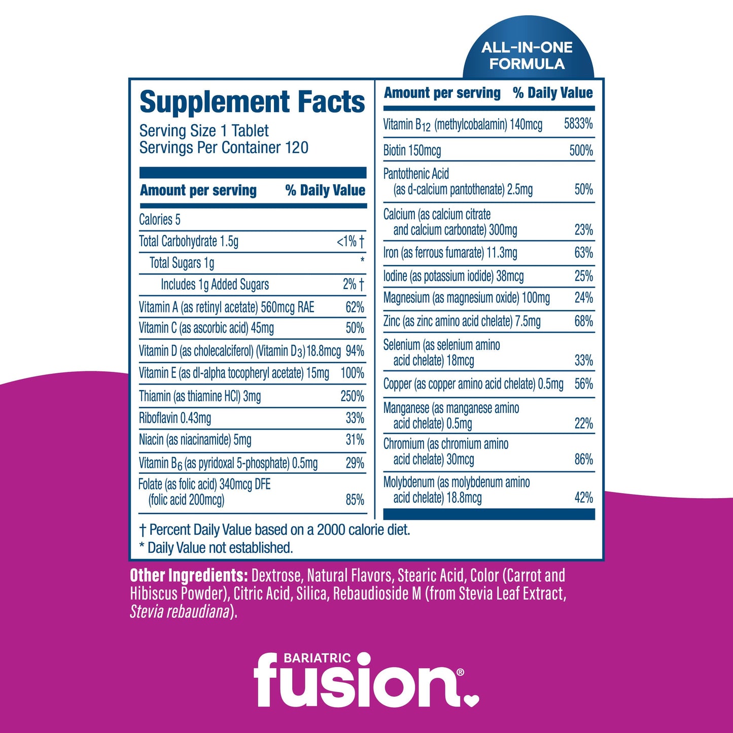 Bariatric Fusion Bariatric Multivitamin with Iron Complete Chewable | Mixed Berry | Post Bariatric Vitamins for Gastric Bypass