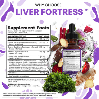 Clean Nutraceuticals Milk Thistle NAC Liver Cleanse Detox & Repair Supplement Liver Support Liquid Drops with Dandelion Extract, Artichoke, Chanca Piedra, Choline, L-Glutathione, Burdock, Schisandra Clean NutraceuticalsBuy Supplements Australia