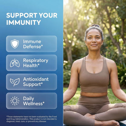 Clean Nutraceuticals Immune Defense Support Supplement 8 in 1 with Zinc 50mg Quercetin, VIT C 1000mg, Vitamin D3 5000 IU, Elderberry, Ginger - Immunity System Booster for Adults, Vegan - 60 Count Clean NutraceuticalsBuy Supplements Australia