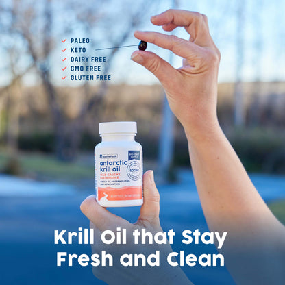 NativePath Antarctic Krill Oil - Wild-Caught Omega 3 Krill Oil 500mg Softgels with EPA, DHA and Astaxanthin - Supplement for Joint, Hear