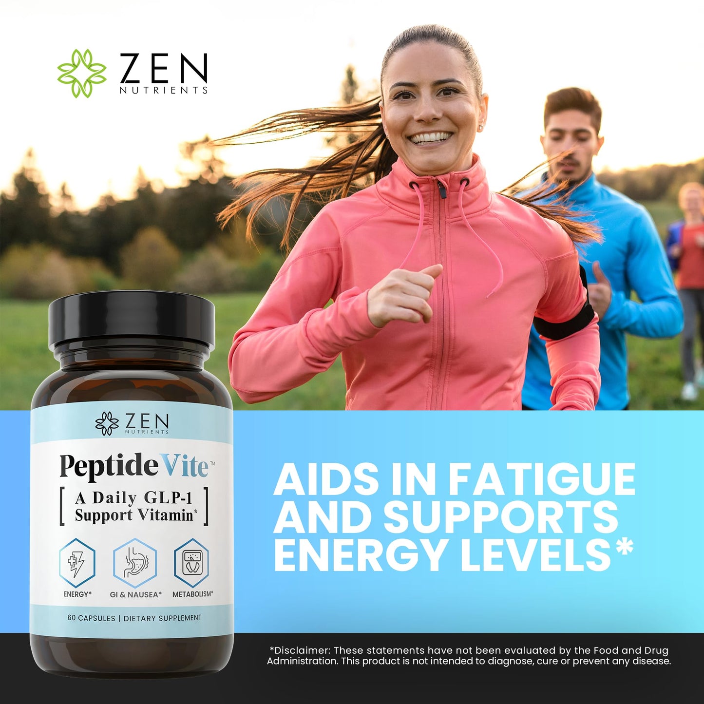 Zen Nutrients PeptideVite  Support Vitamin for Gut Health with Probiotics, Bromelain, Chromium Picolinate & Organic Ginger (60 Capsules)