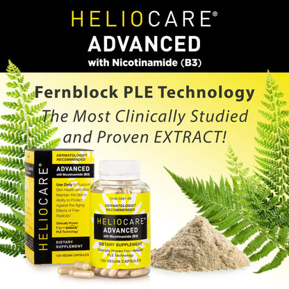 Heliocare Advanced Niacin B3 Supplement: Fernblock PLE Extract 240mg Per Serving - Supports Skin Cell Health W/Antioxidant