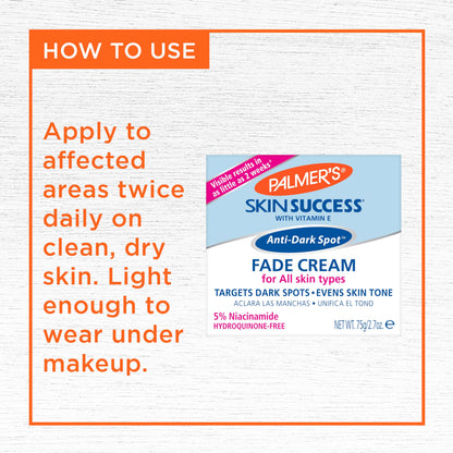 Palmer's Skin Success Anti-Dark Spot Fade Cream with Vitamin E and Niacinamide, for All Skin Types 2.7 Ounce