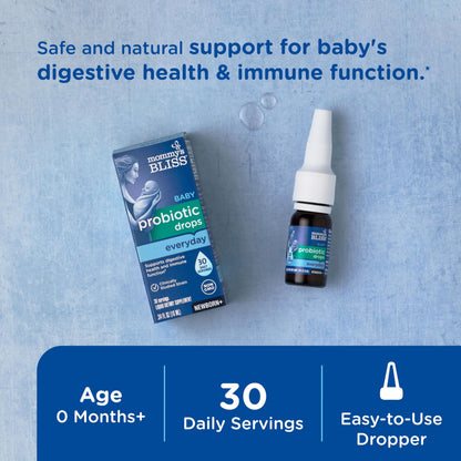 Mommy's Bliss Baby Probiotic Drops Everyday - Gas, Constipation, Colic Symptom Relief - Newborns & Up