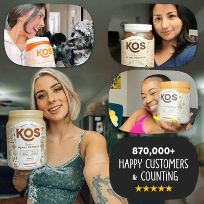 KOS Vegan Protein Powder Erythritol Free, Vanilla USDA Organic - Pea Protein Blend, Plant Based Superfood Rich in Vitamins & Minerals - Keto, Dairy Free - Meal Replacement for Women & Men, 28 Servings KOS buy supplements Au