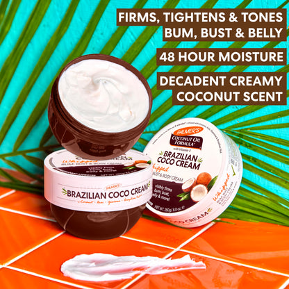 Palmer's Coconut Oil Formula Brazilian Coco Cream with Vitamin E, 8.8 Fl Oz, Whipped Bum