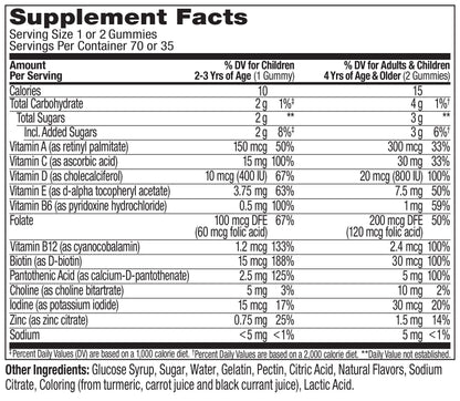 OLLY Kids Multivitamin Gummy Worms, Overall Health and Immune Support, Vitamins and Minerals A, C, D, E, Bs and Zinc, Chewable Supplement