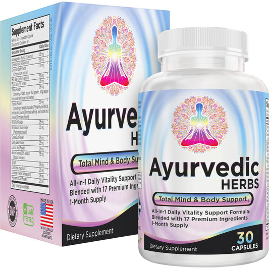 Ayurvedic Herbs 17-in-1 Supplement | Mind & Body Balance | Ayurveda Health Support Blend | Ayurvedic Supplements | 1-Month Supply | 30 Capsules Elevate Recovery SupplementsBuy Supplements Australia