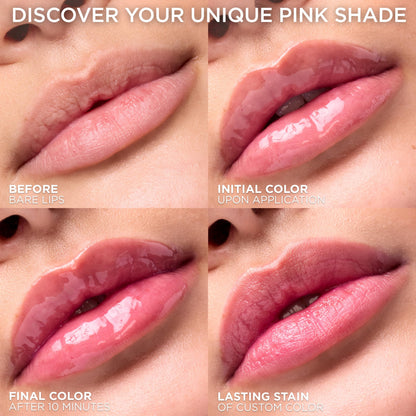 L'Oreal Paris Plump Ambition pH Hyaluron Lip Oil, Color Shifting Lip Tint with 24HR Hydration, Volumizing Shine and Lasting Color, 090 pH Berry Noir