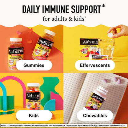 Airborne Elderberry + Zinc & Vitamin C Gummies For Adults, Immune Support Vitamin D & Zinc Gummies With Powerful Antioxidant Vitamins C D & E